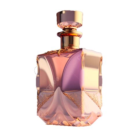 perfume in pink square bottle.